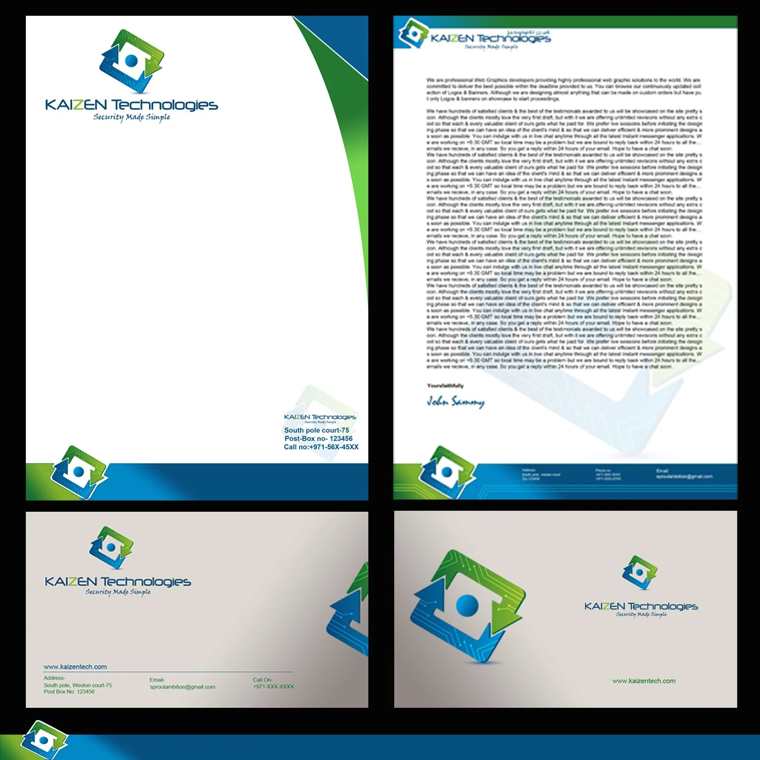 Kaizen Technologies Stationery branding project