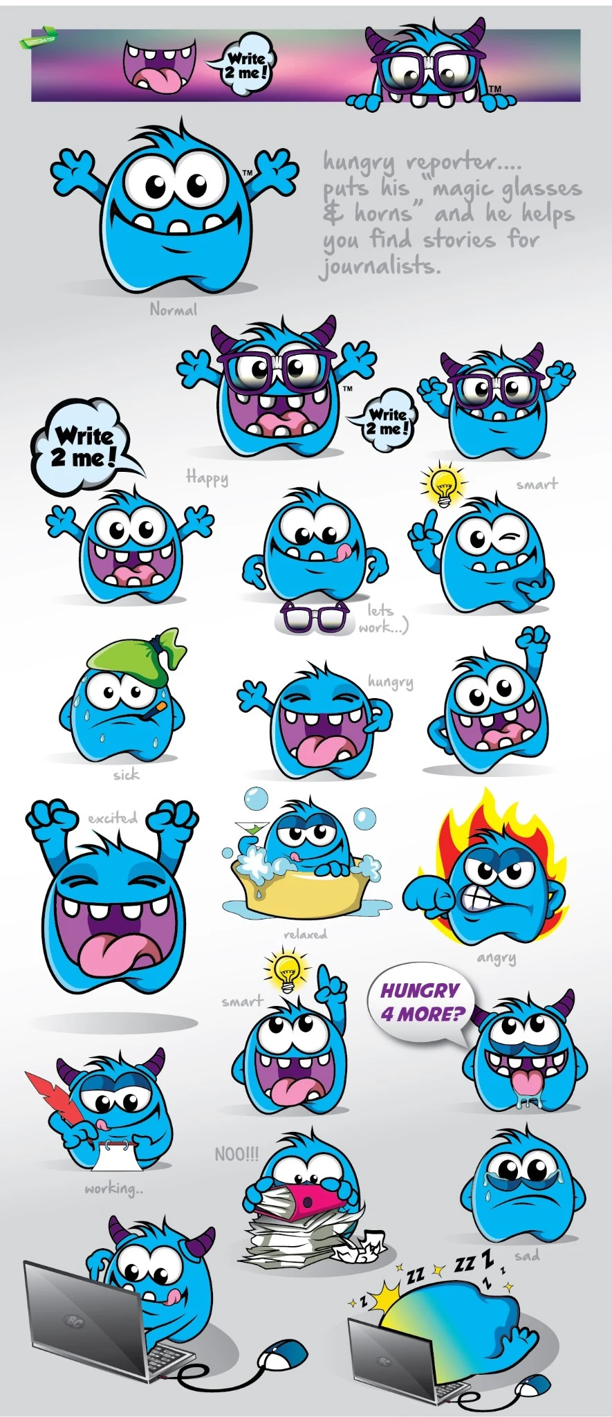 Hungry Reporter Mascot illustration project