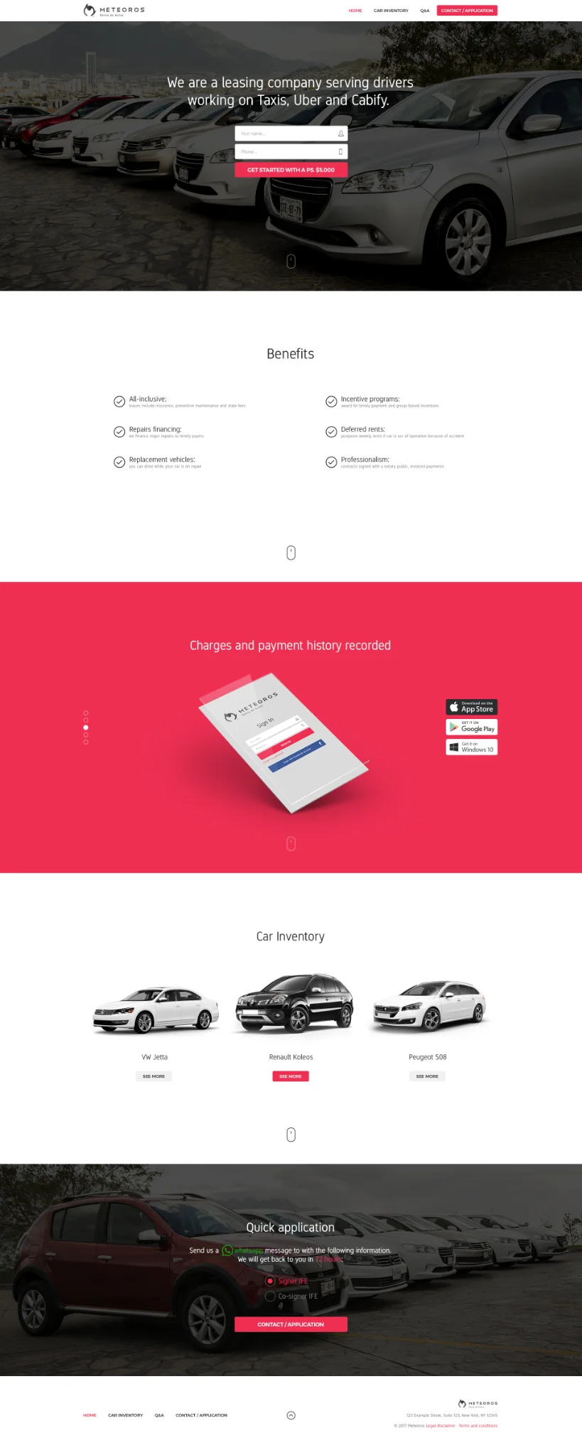 Meteoros website design