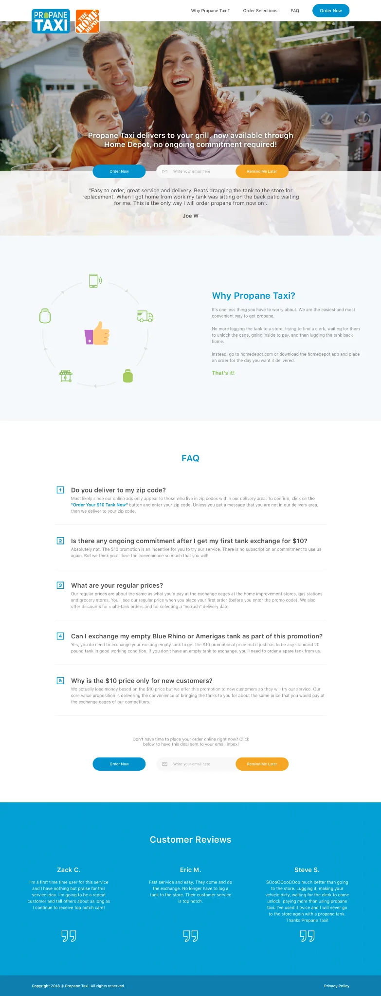 Propane Taxi website design